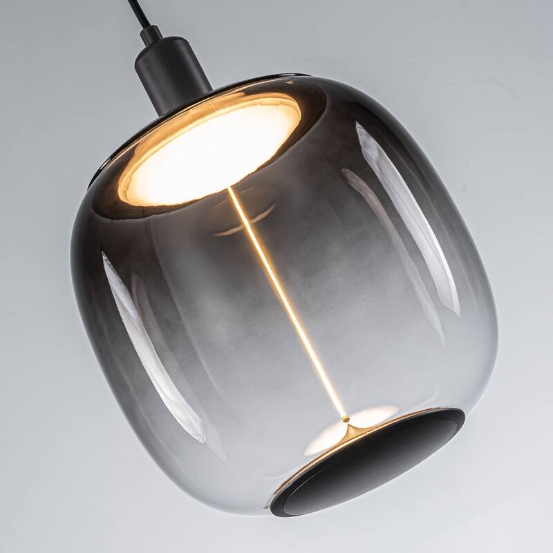 Smoke Gradient Clear Plastic LED Globe Pendant Light