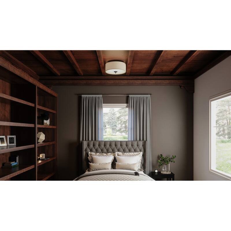 Quoizel Blanche Matte Black 3-light Flush Mount