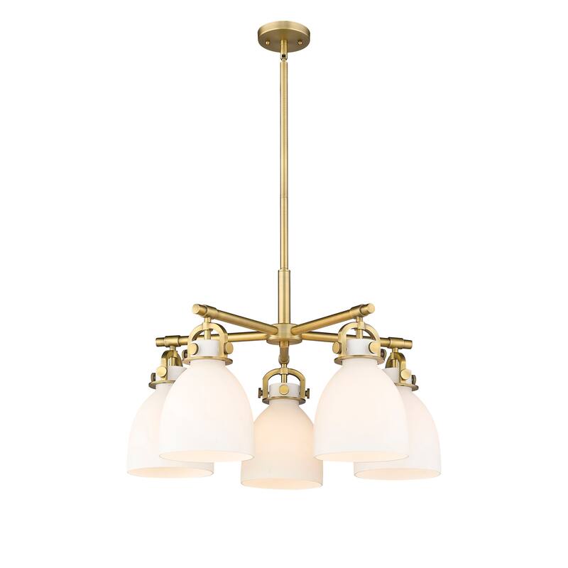 Innovations Lighting Newton Bell - 5 Light 7" Stem Hung Chandelier