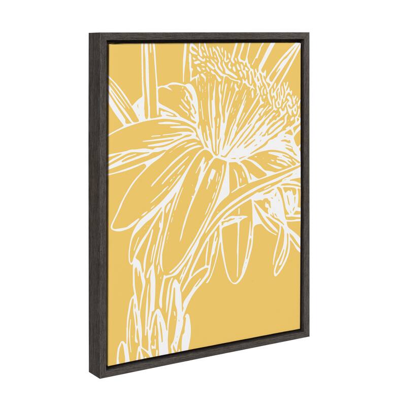 Kate and Laurel Sylvie Flower Framed Canvas by Apricot and Birch