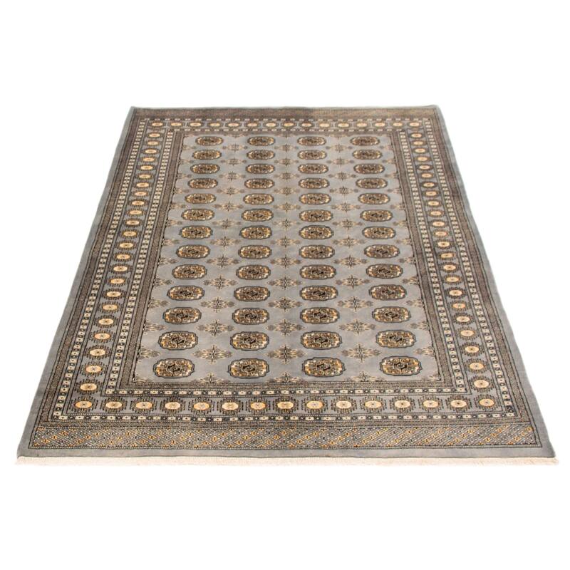 Finest Peshawar Bokhara Grey Rug 5'8" x 8'4" - 5'8 x 8'4