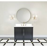 40 inch Black Oak Bathroom Vanity with Quartz Top, Solid Mahogany Base ...