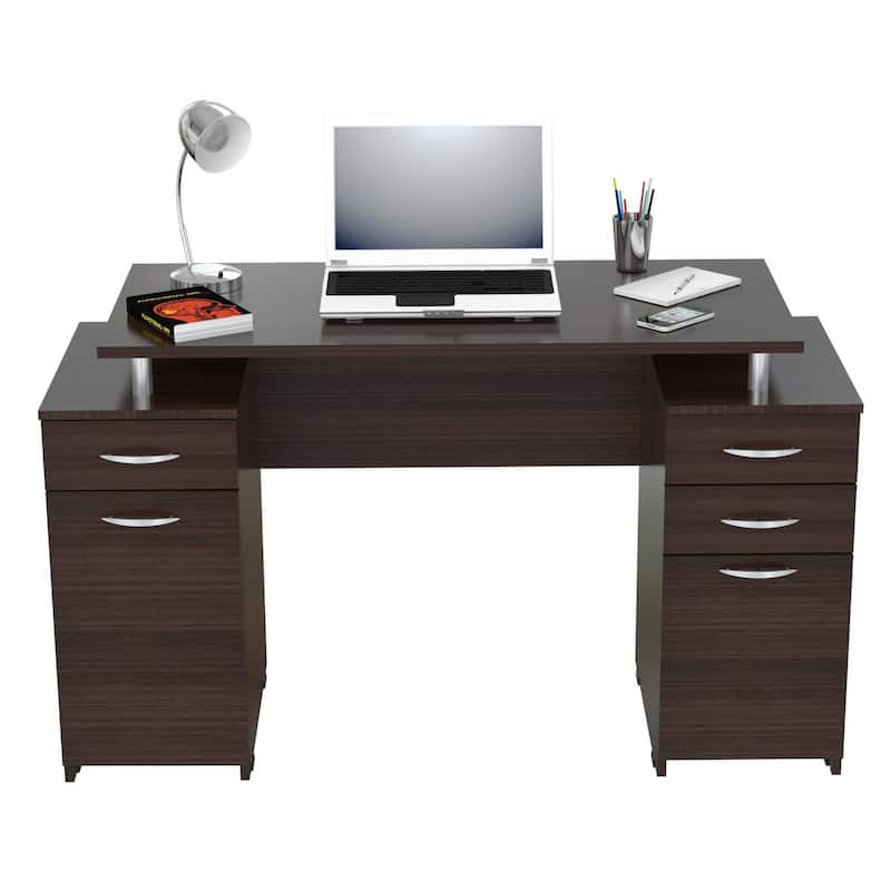 43" Espresso Computer Desk With Four Drawers