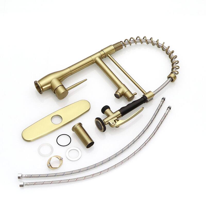 Single Handle Pull Down 360 Degree Rotation Kitchen Faucet with Deckplate