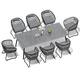 Option 94.49 inches long grey table with grey chairs