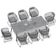 Option 94.49 inches long grey table with grey chairs