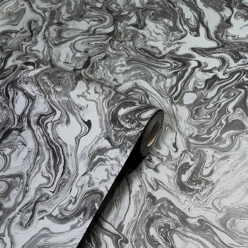 Arthouse Osgood Charcoal Marbled Wallpaper