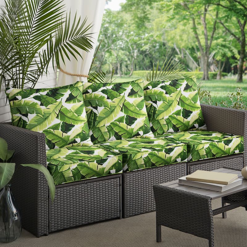 Green Indoor/ Outdoor Deep Seating Sofa Pillow and Cushion Set