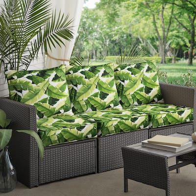 Green Indoor/ Outdoor Deep Seating Sofa Pillow and Cushion Set