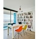 preview thumbnail 12 of 17, Set of 2 Molded Plastic Dining Chairs Mid-Century Modern Armless Side Chairs with Black Chrome Eiffel Legs for Kitchen or Office