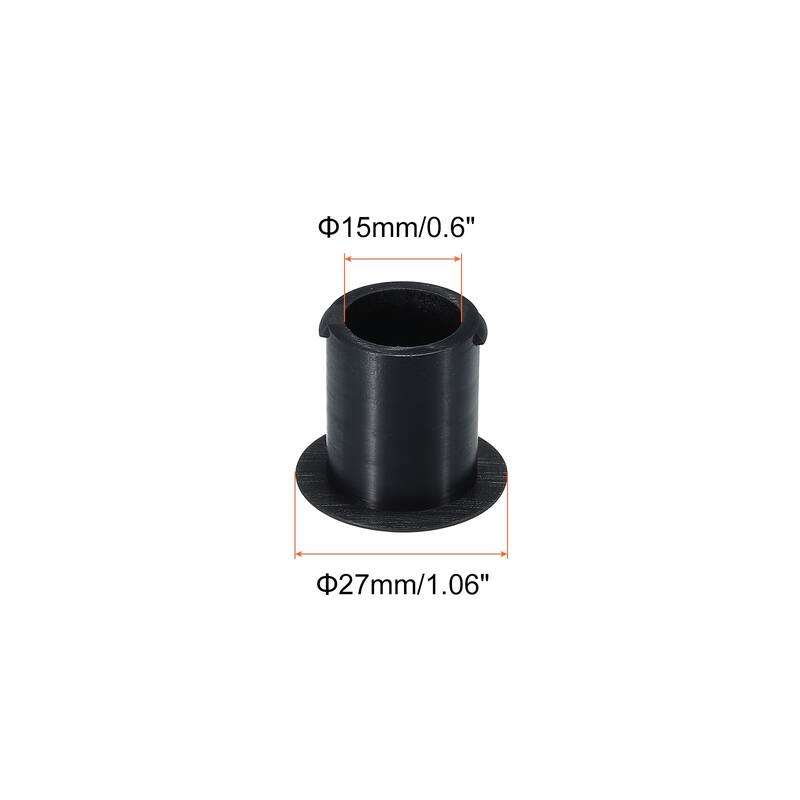 T Shape Rubber Grommet 0.55 Inch OD 0.24 Inch ID Seal for Cable Pack of 6 - Black - 27 x 15mm