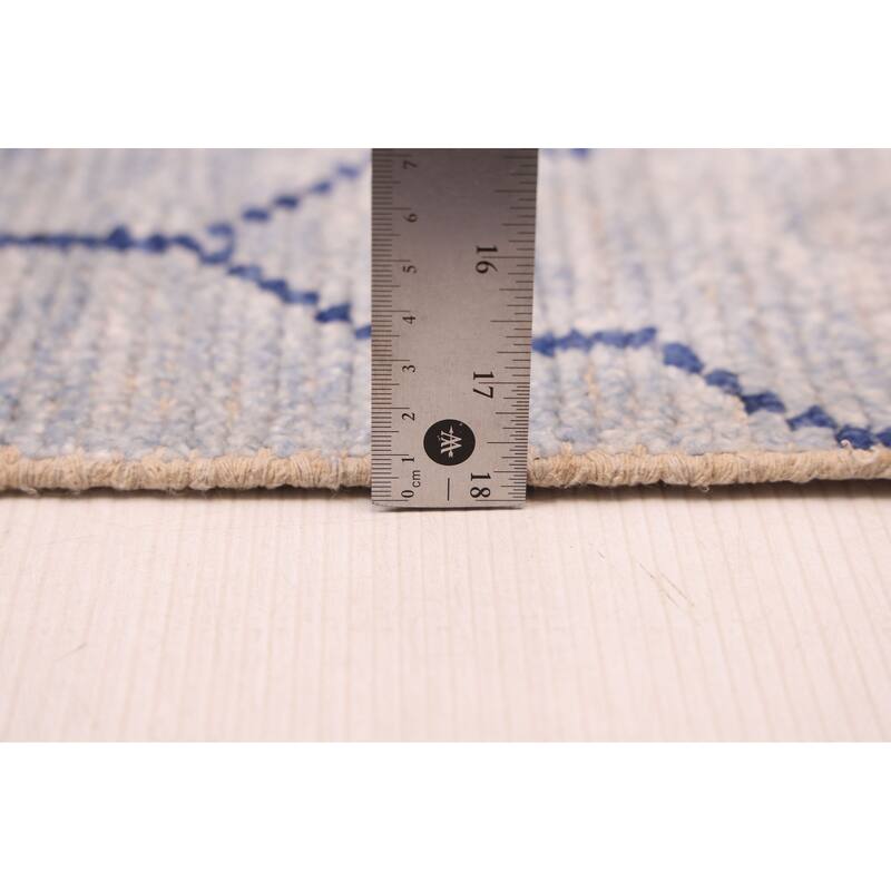 ECARPETGALLERY Hand-knotted Tangier Light Denim Blue Silk Rug - 4'11 x 7'9