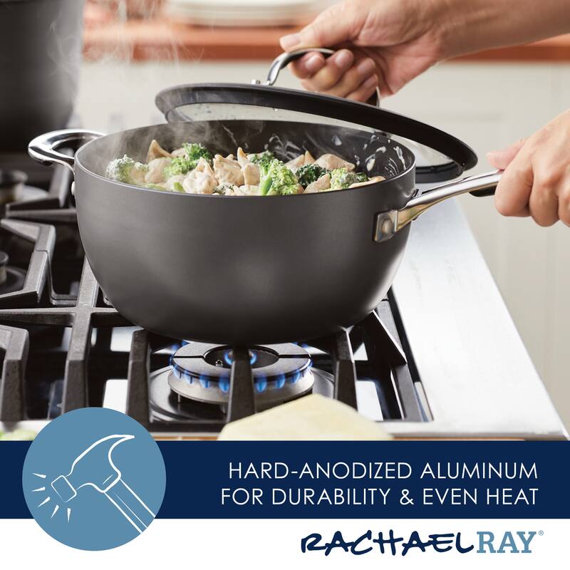 Rachael Ray Cook + Create Hard Anodized Nonstick Saucier Sauce Pan with