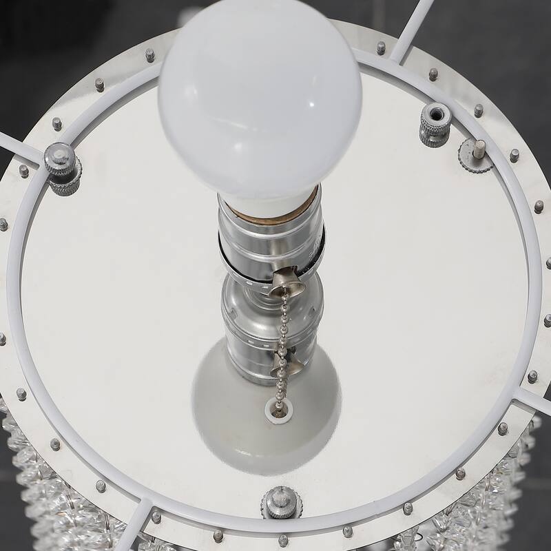65.75 In. Drum Shade Rain Crystal Metal Floor Lamp