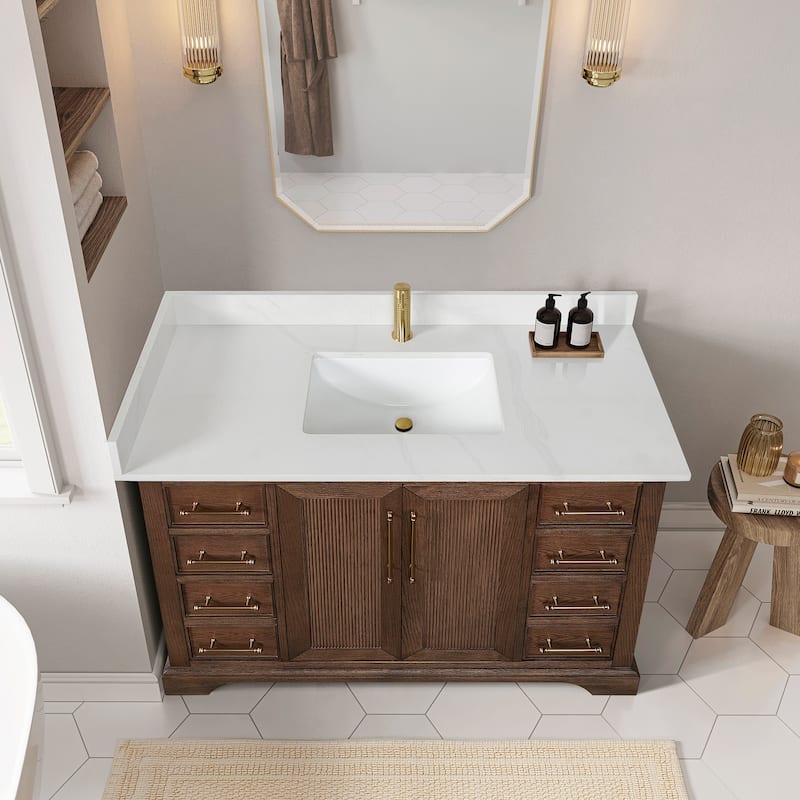 Tokyo Bath Vanity with Quartz Stone Top without Mirror