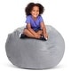 preview thumbnail 1 of 6, Creative QT Stuff 'n Sit XL 38'' Bean Bag Storage for Stuffed Toys, Light Gray Corduroy