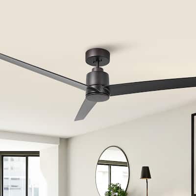 54" Oil Rubbed Bronze 6-Speeds Modern Ceiling Fan without Light - 54-inch W x 12.5-inch H
