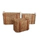 preview thumbnail 7 of 13, DreamPatio Rosa Water Hyacinth Basket Set with PU Leather (3 pieces)