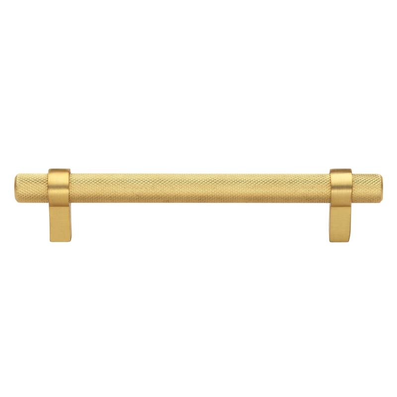 5 in Screw Center Knurled Euro Solid Steel Bar Pull (Pack of 10) - Brass Gold