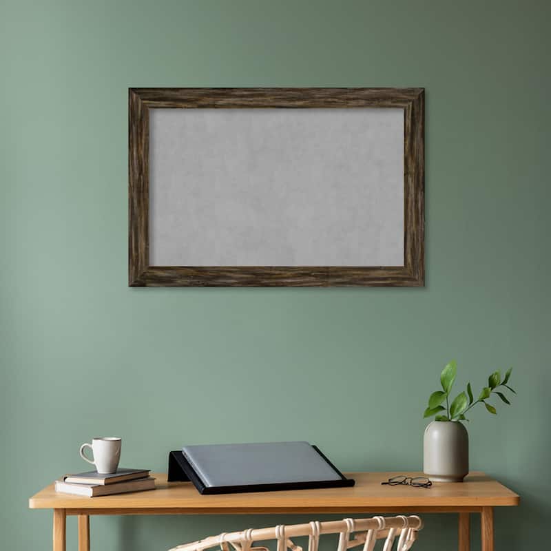 Amanti Art Fencepost Brown Narrow Framed Magnetic Board