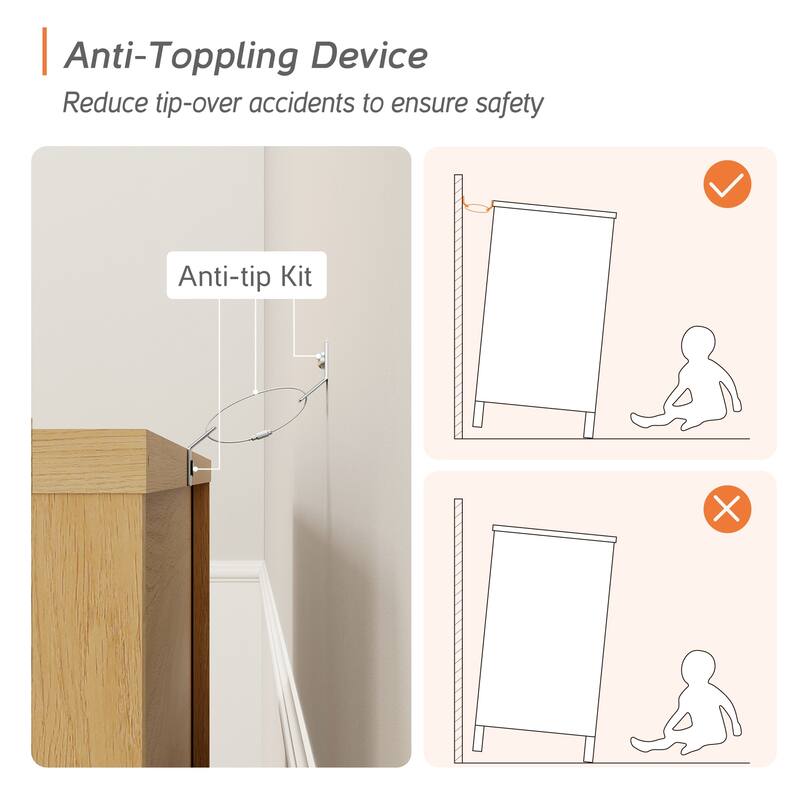 WAMPAT Farmhouse 3-Drawer Dresser, Wooden Chest of Drawers, Modern Storage Organizer & Nightstand for Bedroom, Living Room