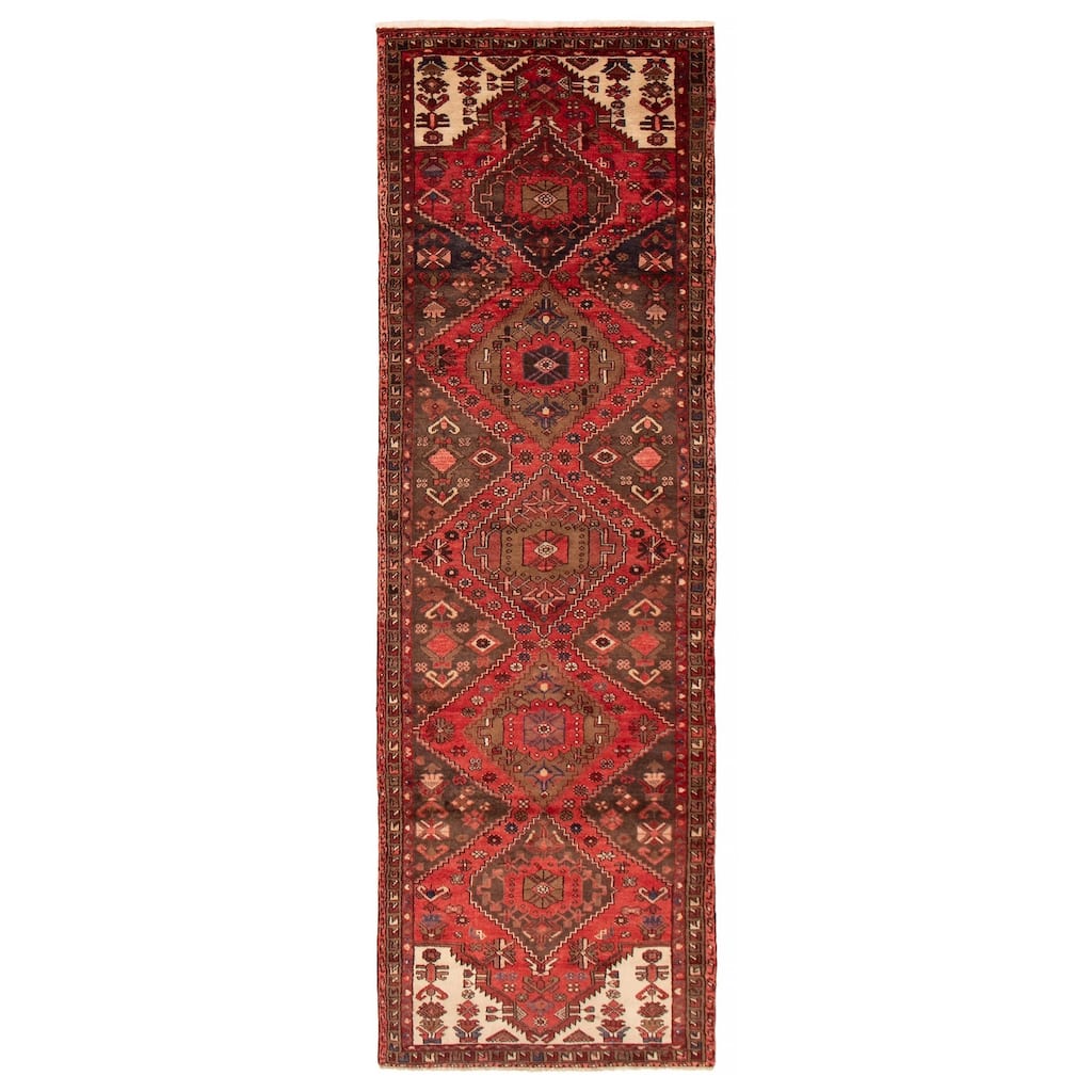 ECARPETGALLERY Hand-knotted Anadol Brown Wool Rug - 3'4 x 10'7