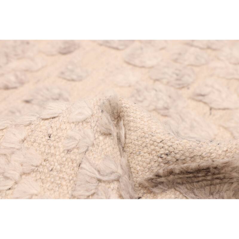 ECARPETGALLERY Hand-knotted Looma Light Grey Wool Rug - 7'6 x 9'10