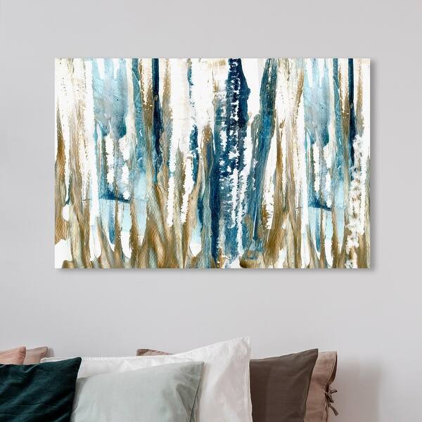 Oliver Gal Faith Abstract Wall Art Canvas Print Paint Blue Gold Overstock 31290923 This goes extremely well with beige and gold. oliver gal artist co