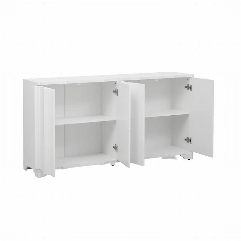 59.7" Modern 4-Door Sideboard with Luxurious Pine Veneer Finish