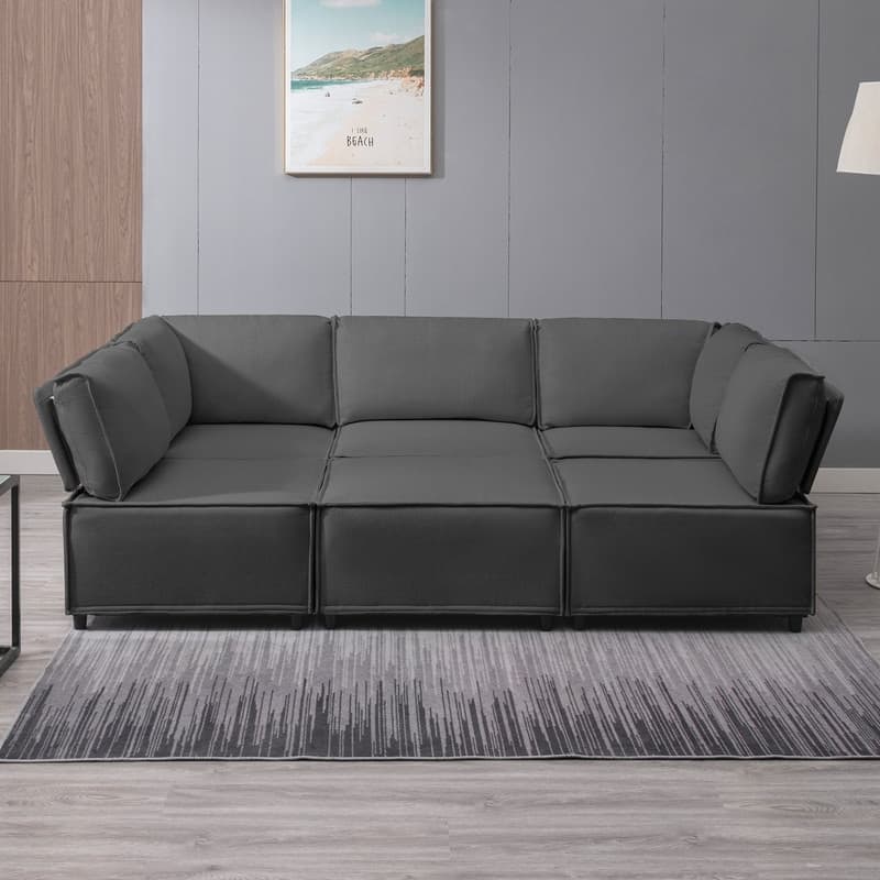 Mixoy Convertible Modular Sleeper Couch with Ottoman
