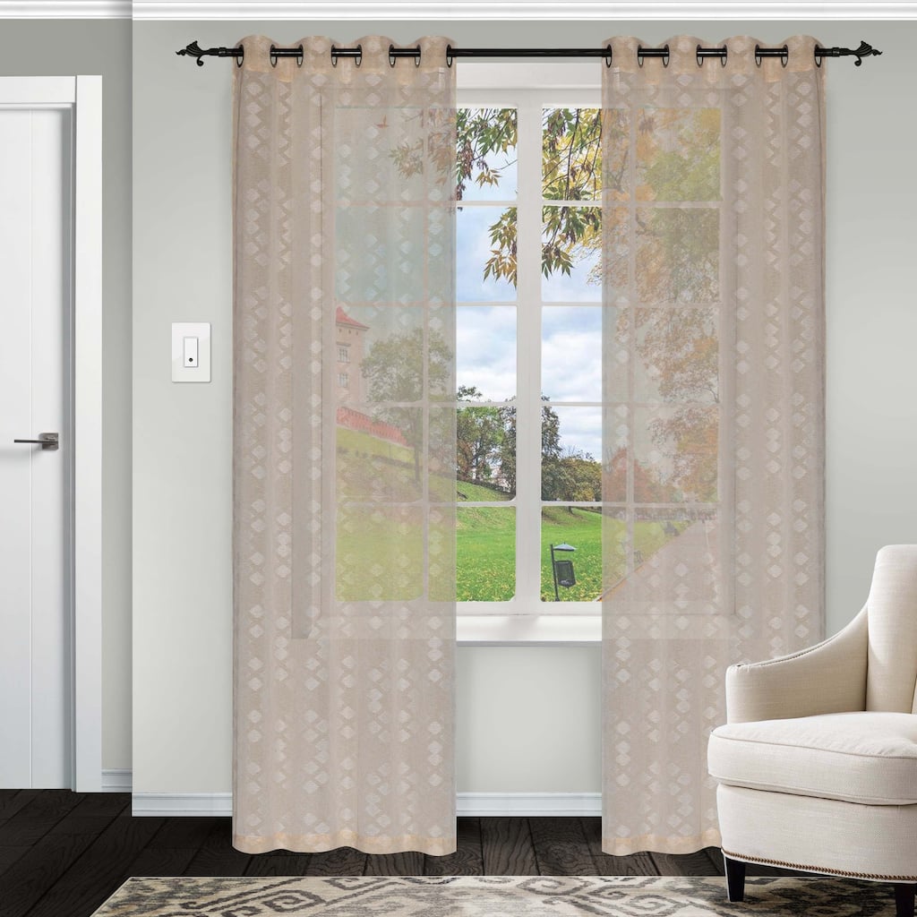 Superior Duhamel Sheer Grommet Curtain Panel - (Set of 2)