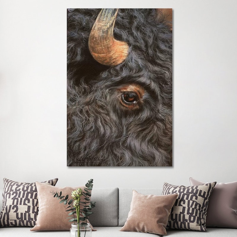 iCanvas "Bison Close-Up" by David Stribbling Canvas Print