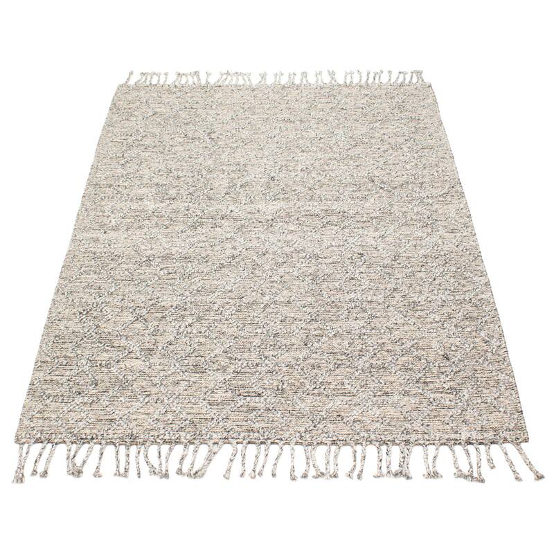 ECARPETGALLERY Braid weave Sienna Grey Wool Rug - 5'2 x 7'5