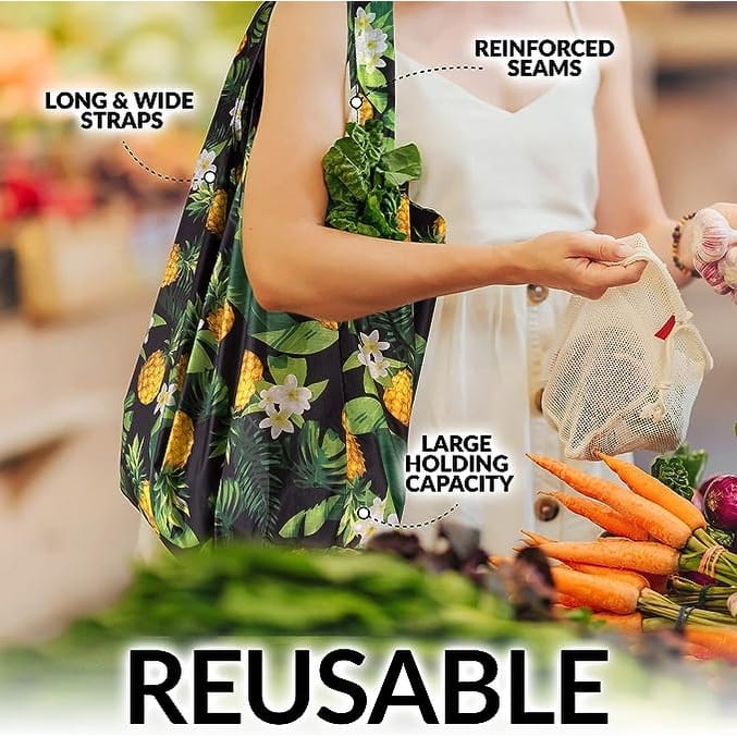 Zulay Kitchen 5 Pack 50 Pound Reusable Grocery Bags