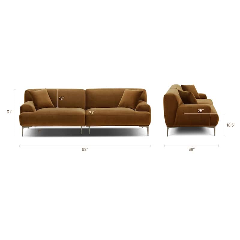 Mineta 92" Velvet Performance Fabric Sofa