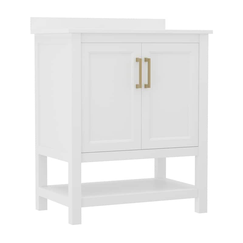 James Allan FFIR91242 30" Free Standing Single Basin Vanity Set with - White / Gold - Painted