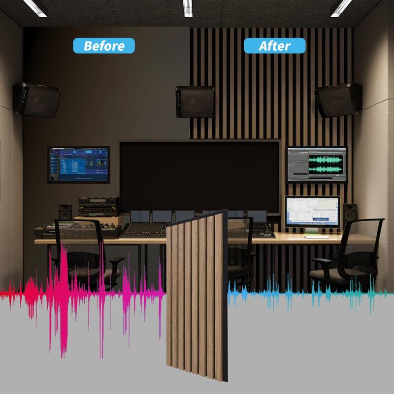 4 Panels 93"x12" MDF Slat 3D Wall Paneling Cover 31 Sq.Ft. - N/A