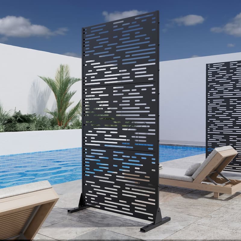 Outdoor Privacy Screen Metal Privacy Screen Panel Free Standing - 72*35