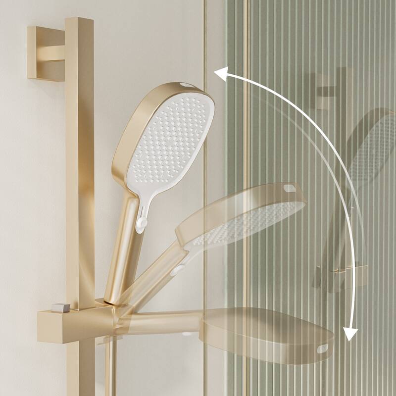 Modland Bathtub Faucet 2-Function Shower System with 3 Modes Handheld Shower,Height Adjustable Shower Slide Bar