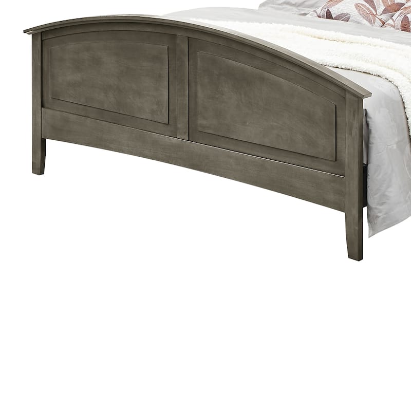 Wooden Curved Rail Full Panel Bed - 77" - Gray