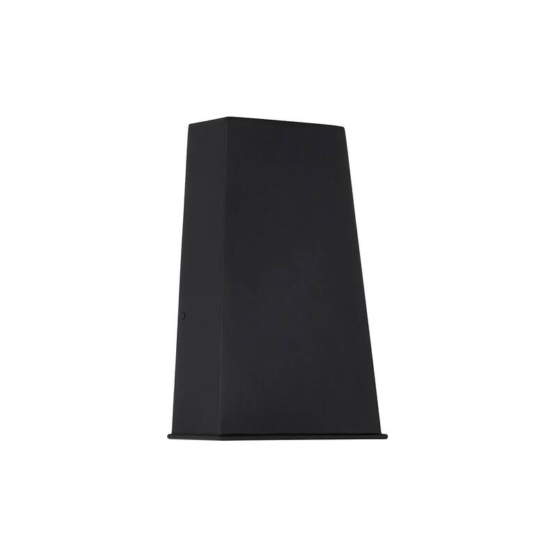 Integrated LED Outdoor Night Sky Friendly Enclosed Rectangular Wall Lantern in Black - 7.75"W x 12.5"H x 4"E