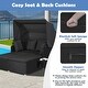 preview thumbnail 30 of 61, Outdoor Patio Daybed with Canopy and Foldable Side Trays - 65" x 60.5 x 58.5"