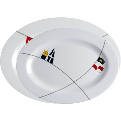 Regata Oval Serving Platters - 2-Pc. Set - 14" L x 10"W/12" L x 9" W