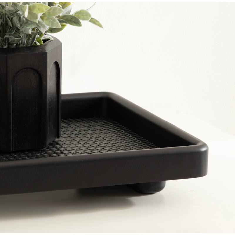 Kate and Laurel Planche Rectangle Woven Tray