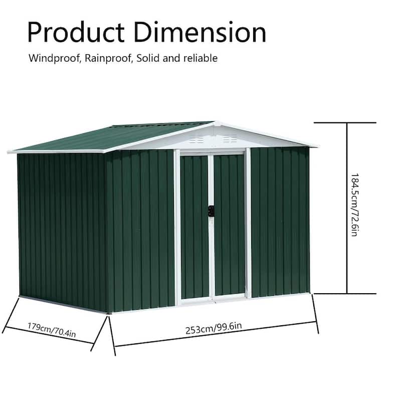 8FTx6FT Metal Outdoor Storage Garden Shed