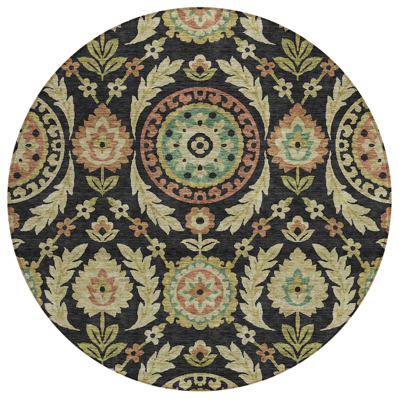 Machine Washable Indoor/ Outdoor Chantille Boho Suzani Rug