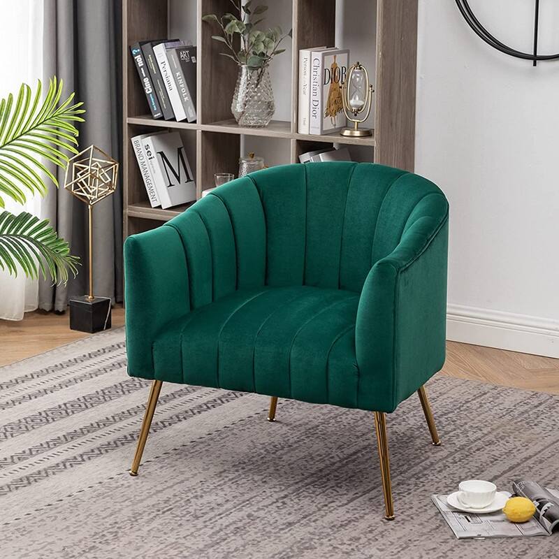 SEYNAR Modern Velvet Upholstered 3 Piece Living Room Set with Golden Legs