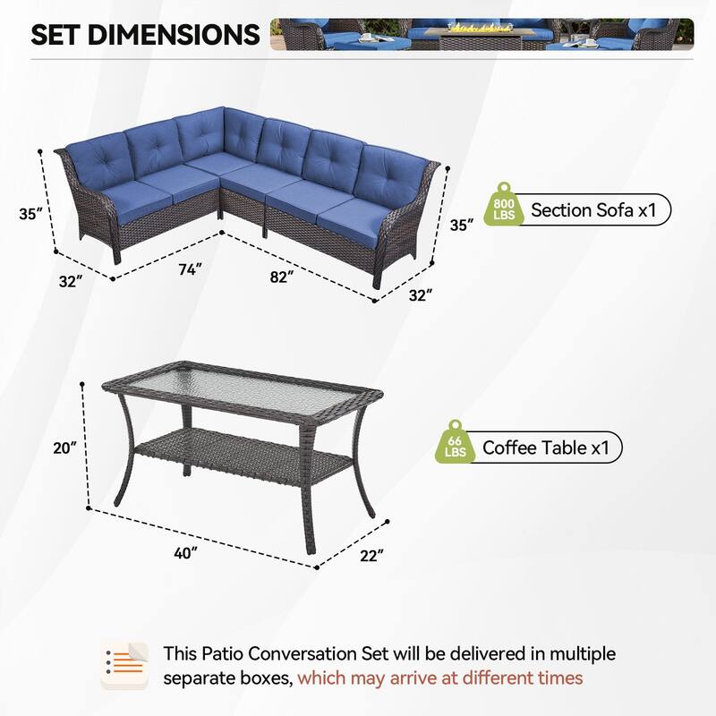 Outdoor Conversation Sets 2 Sectional Sofa Furniture
