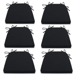 Black Chair Cushions for Dining Chairs 6 Pack Non Slip Seat Cushions ...