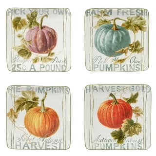 Certified International Autumn Harvest Dinner Plates - Set Of 4, 11 Inch Multicolor Ceramic Plates